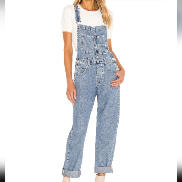 We The Free Denim - Free People Ziggy Denim Overall in Powder Blue Size XS